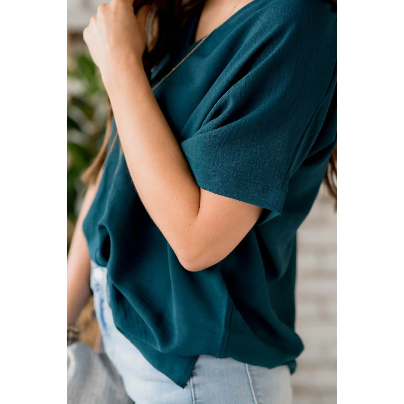 Relaxed V-Neck Blouse