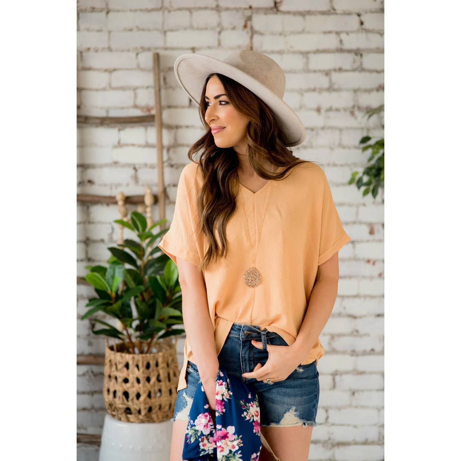 Relaxed V-Neck Blouse