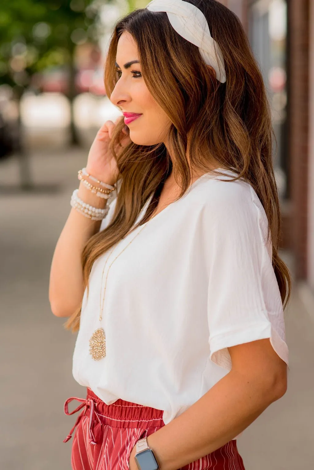 Relaxed V-Neck Blouse