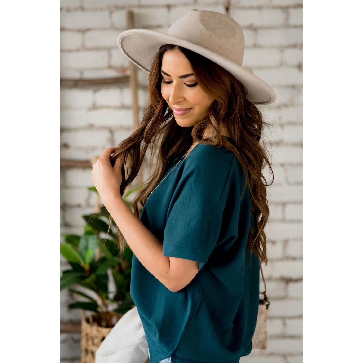 Relaxed V-Neck Blouse