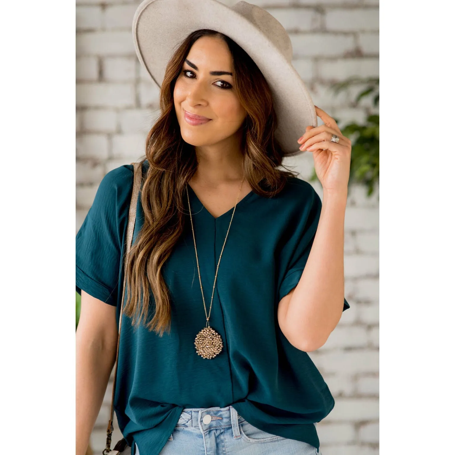 Relaxed V-Neck Blouse