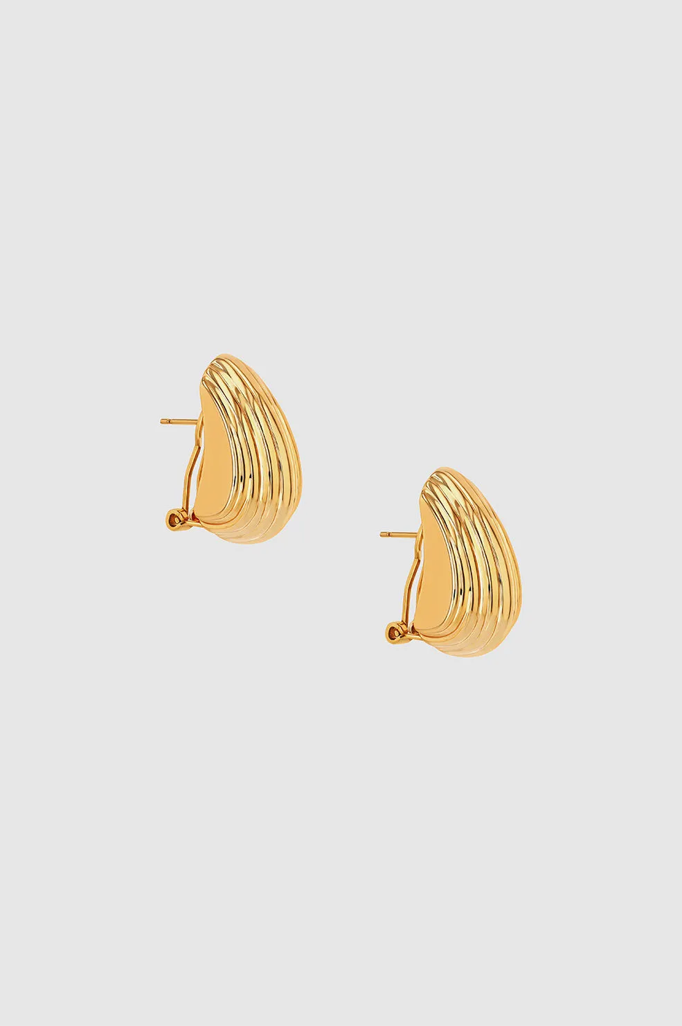 Ribbed Earrings - Gold