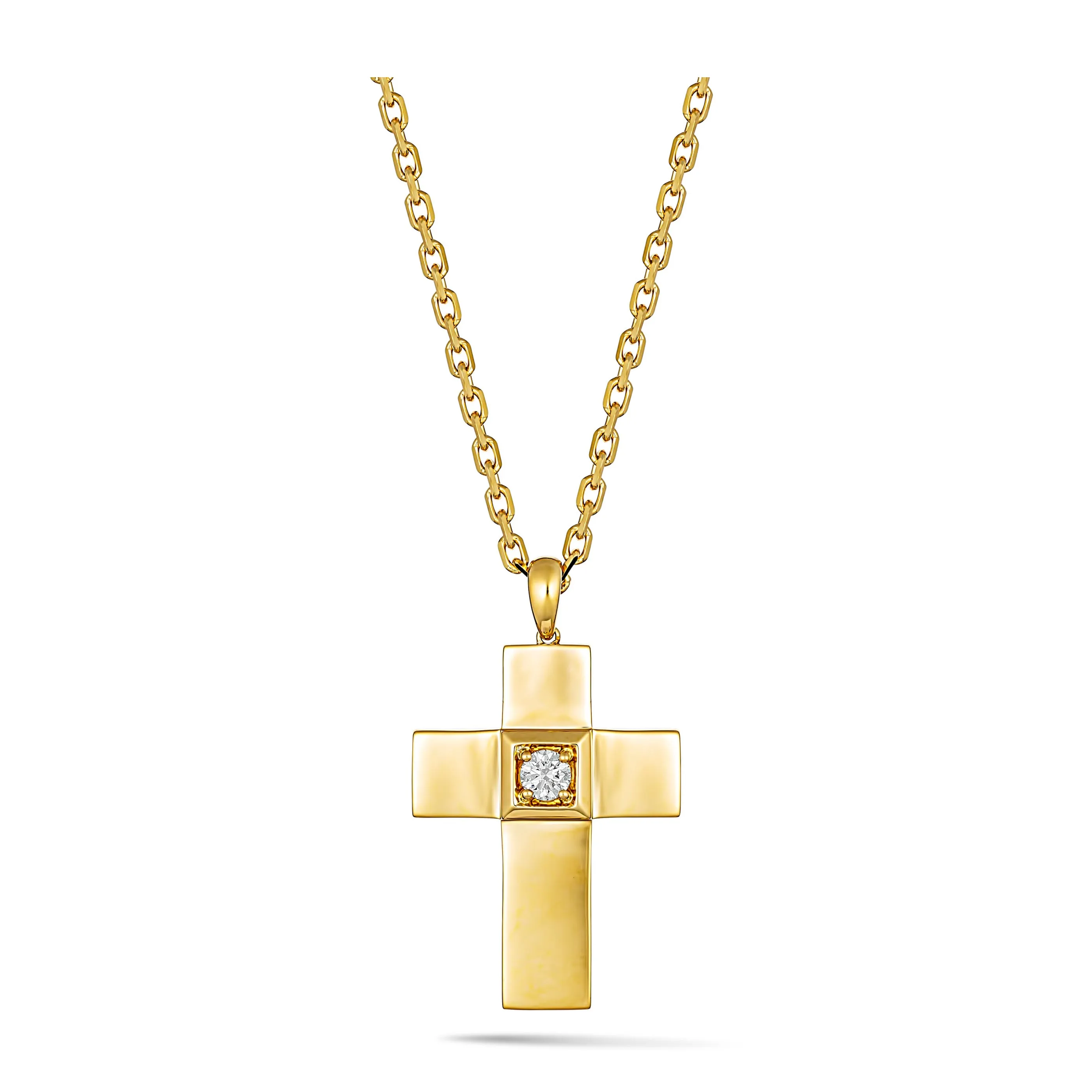 Rosaleigh Large Diamond Cross Necklace | Rose Gold