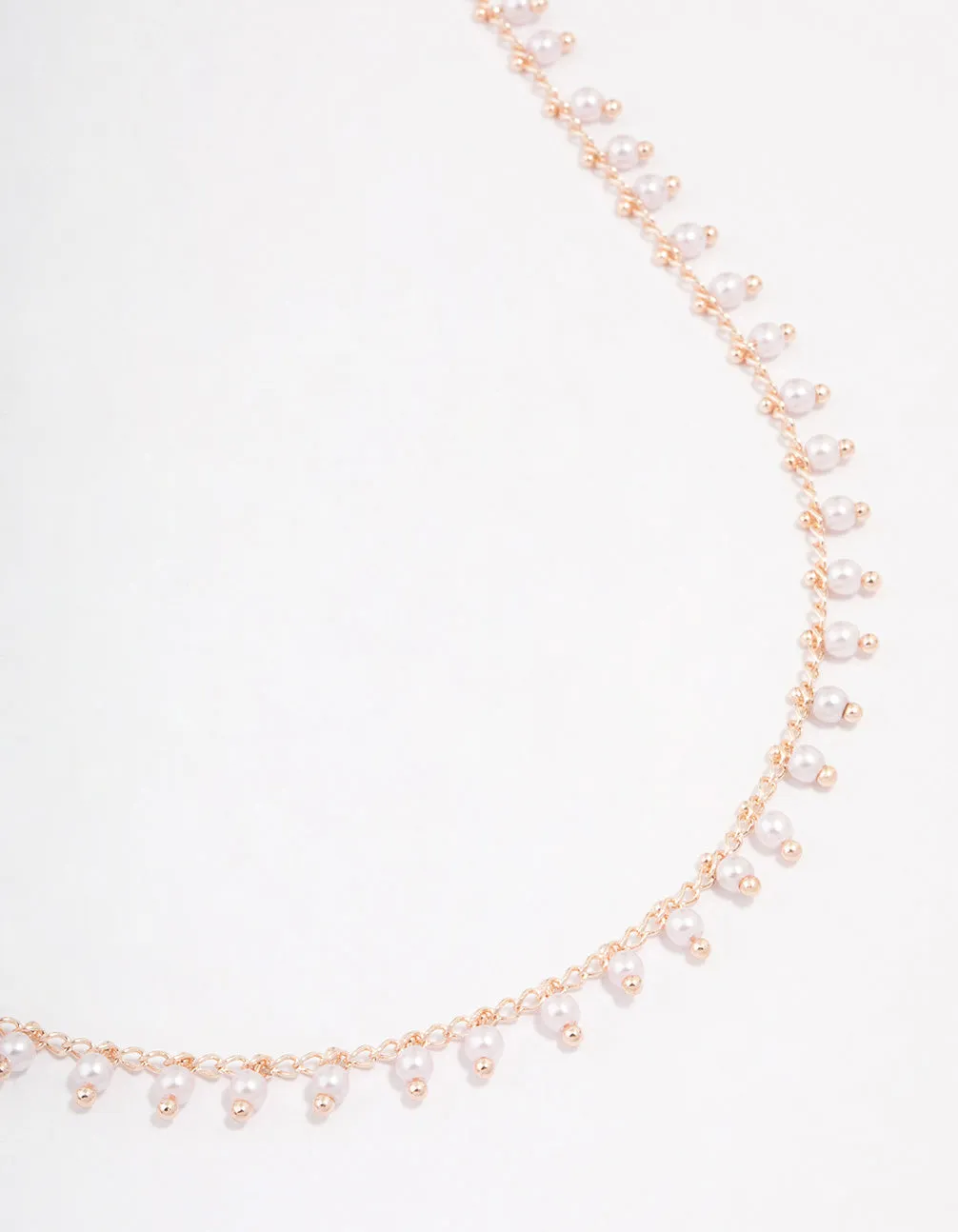 Rose Gold Plated Boho Pearl Drop Necklace