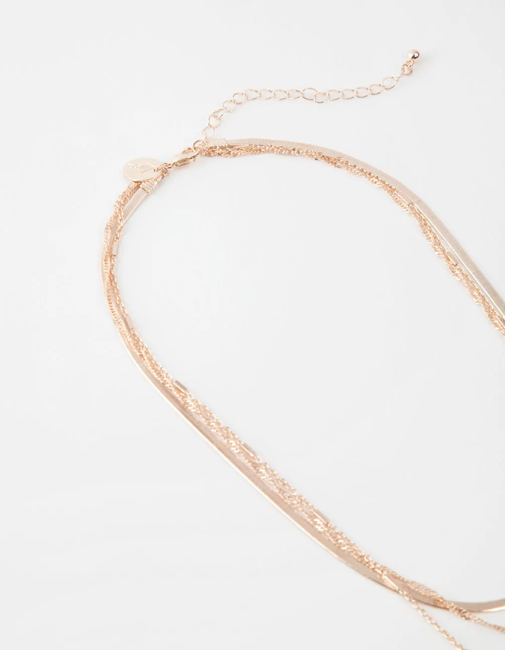 Rose Gold Short Celestial 3-Row Necklace