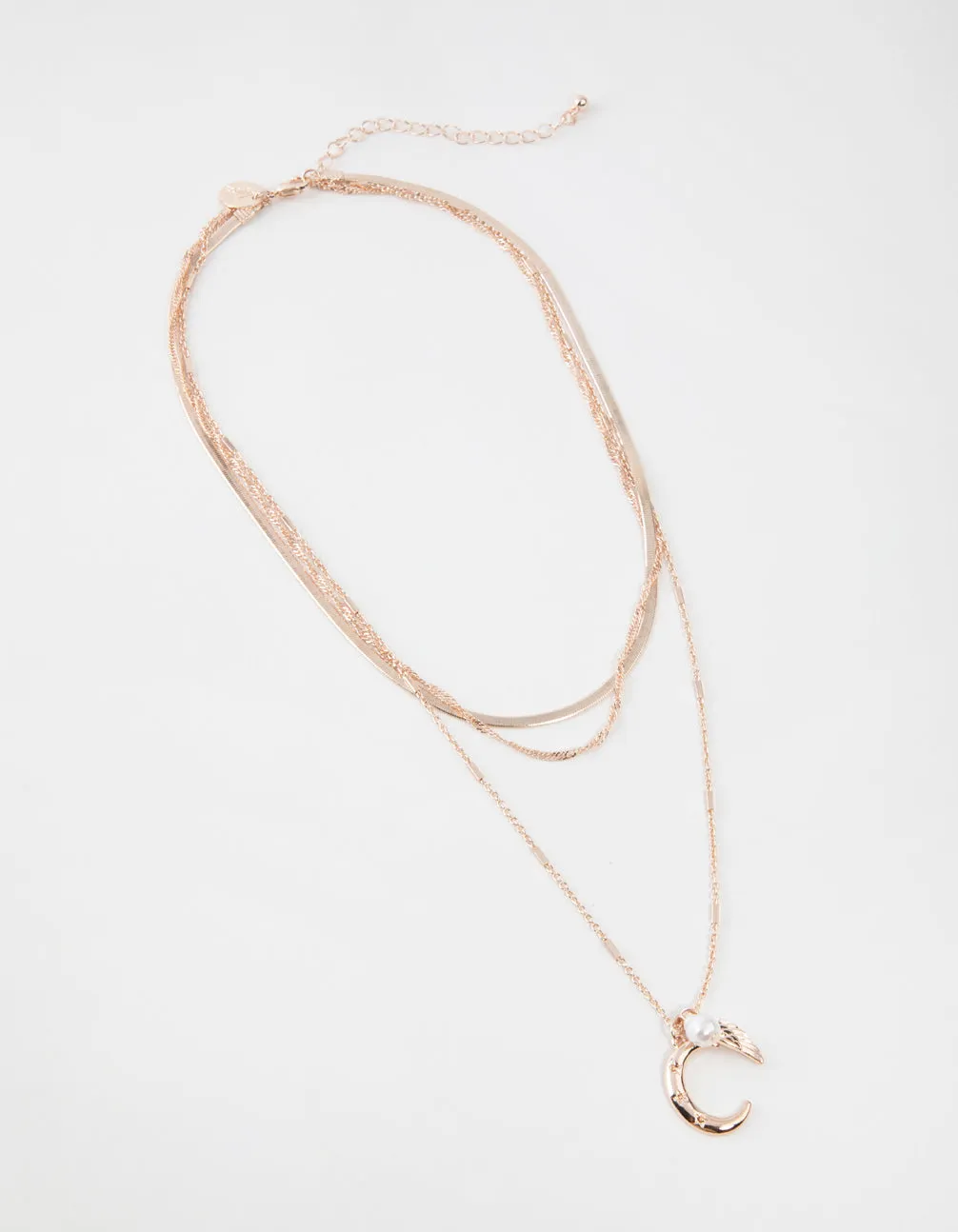 Rose Gold Short Celestial 3-Row Necklace