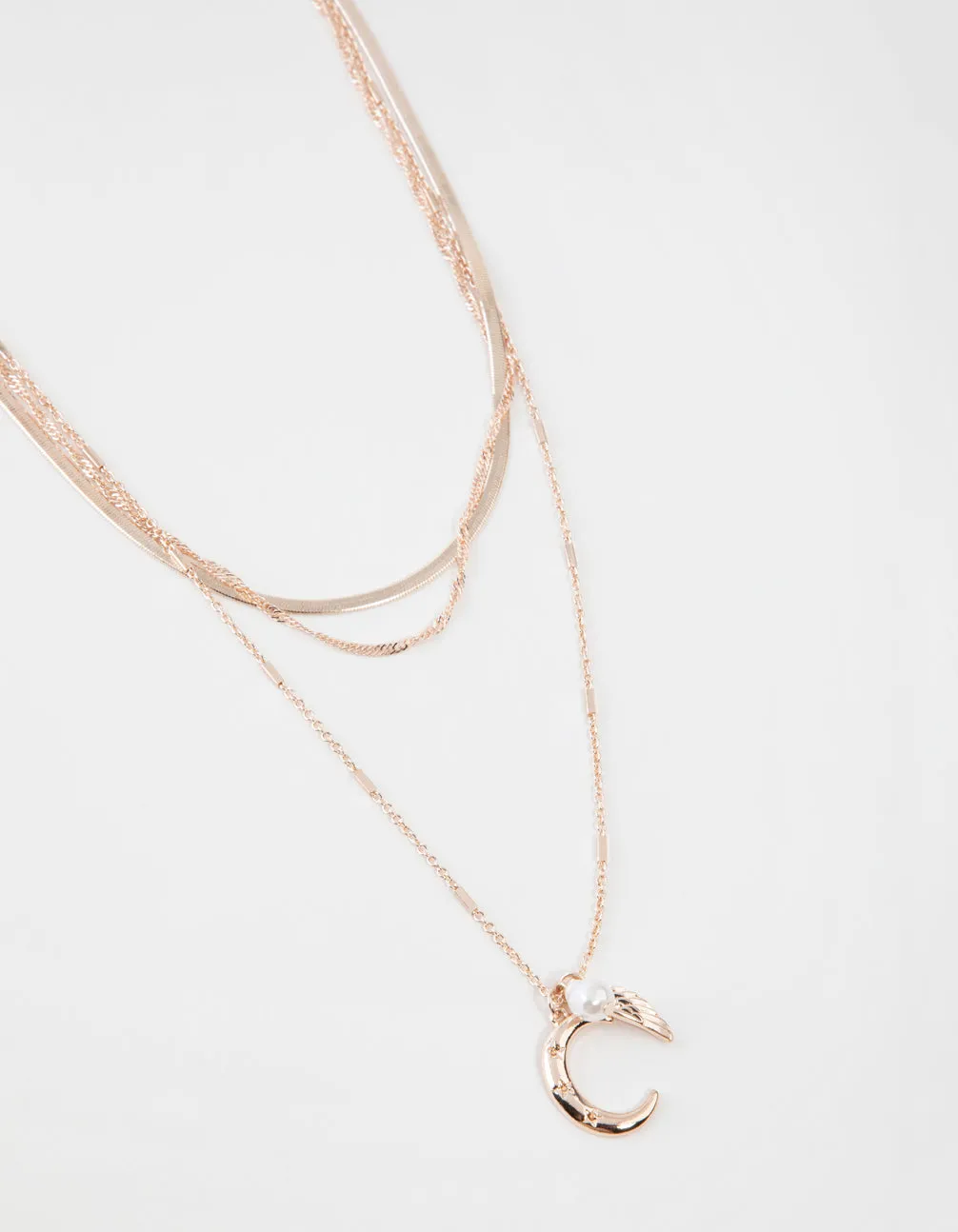 Rose Gold Short Celestial 3-Row Necklace