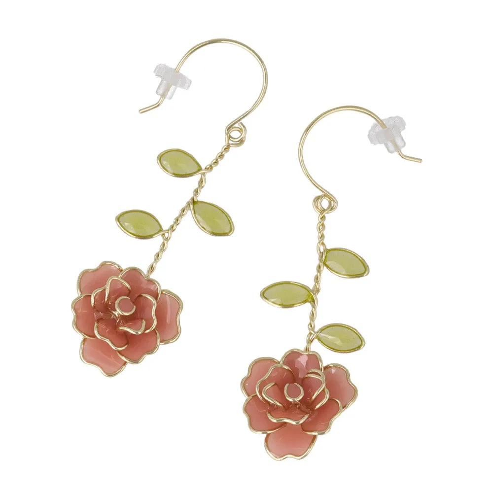 Rose Vine Dangle Earrings