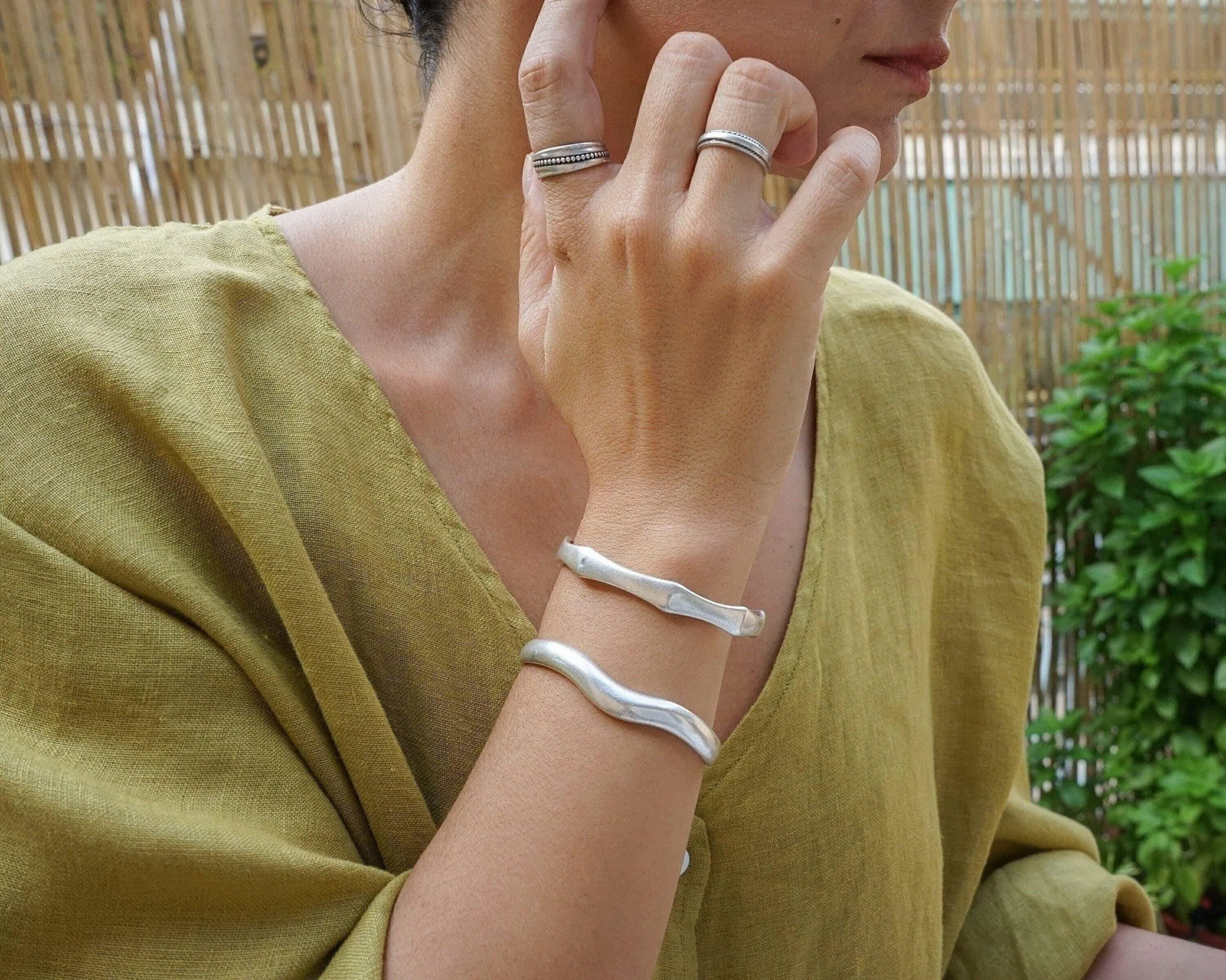 Silver Bold Irregular Shape Cuff