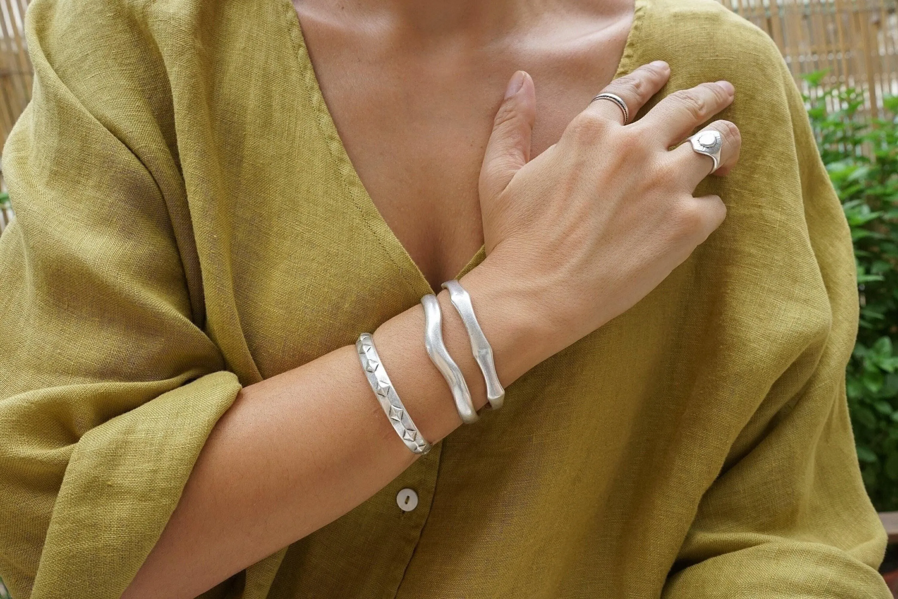 Silver Bold Irregular Shape Cuff