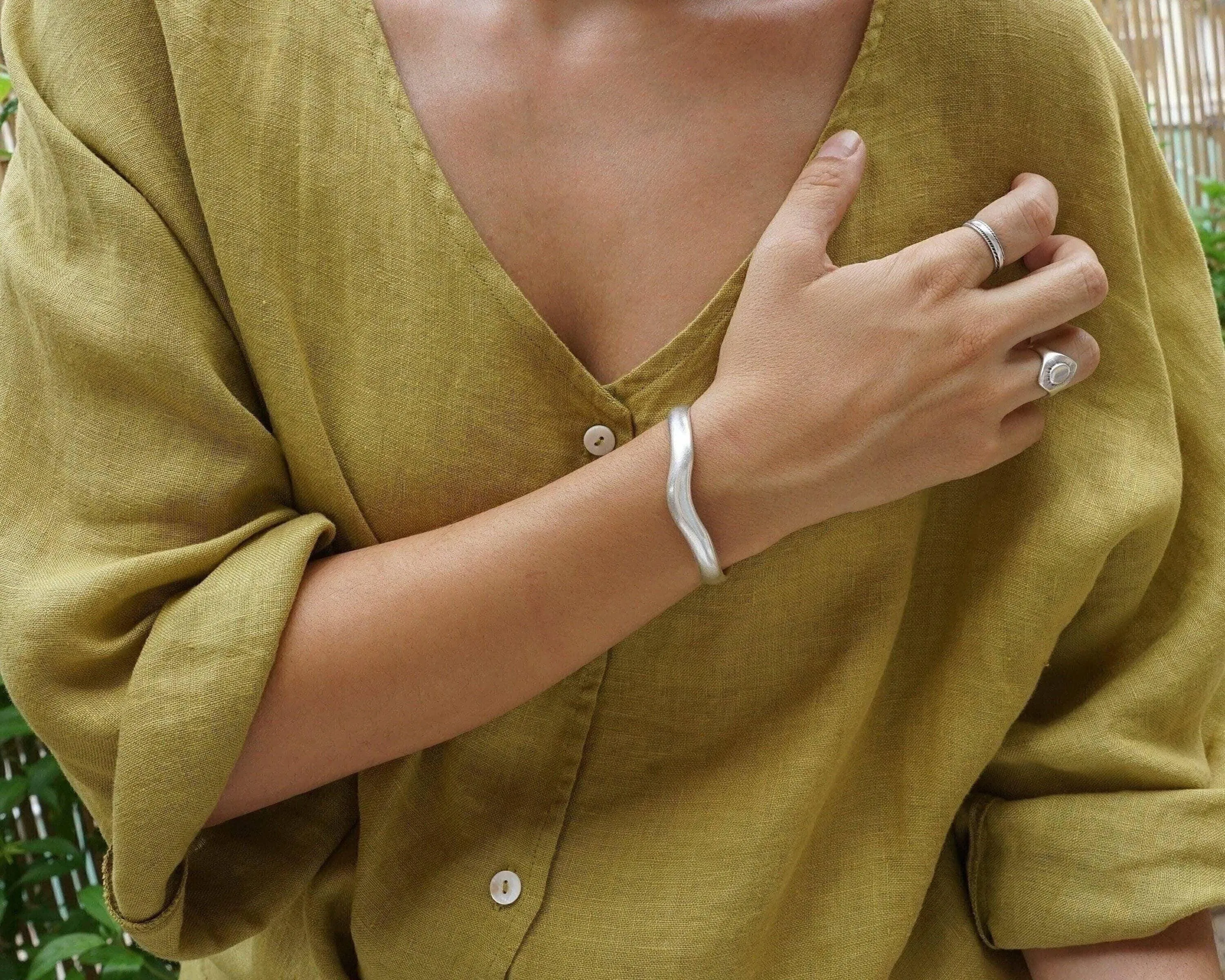 Silver Bold Irregular Shape Cuff