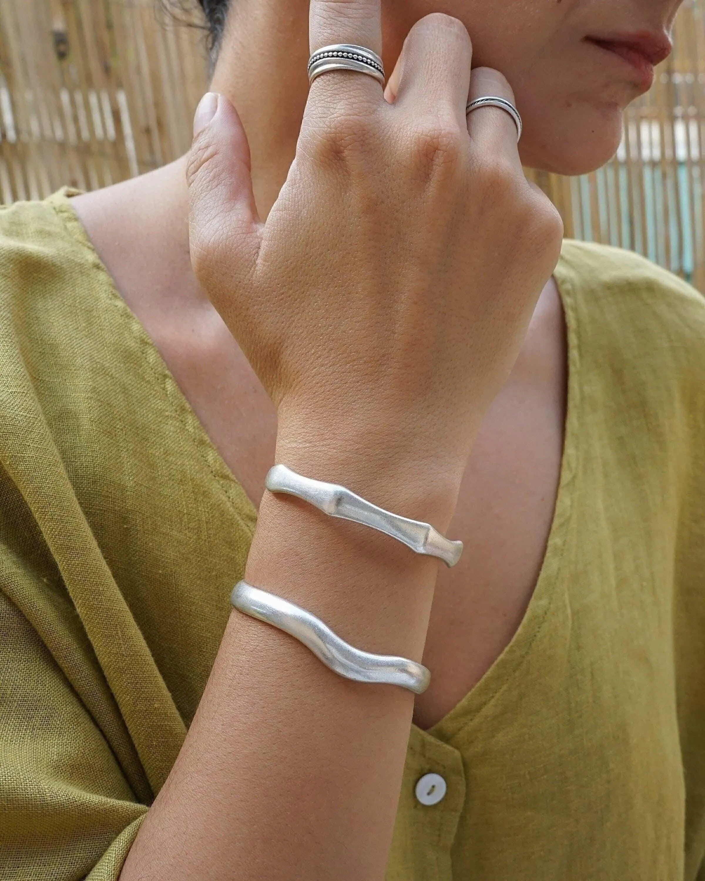 Silver Bold Irregular Shape Cuff