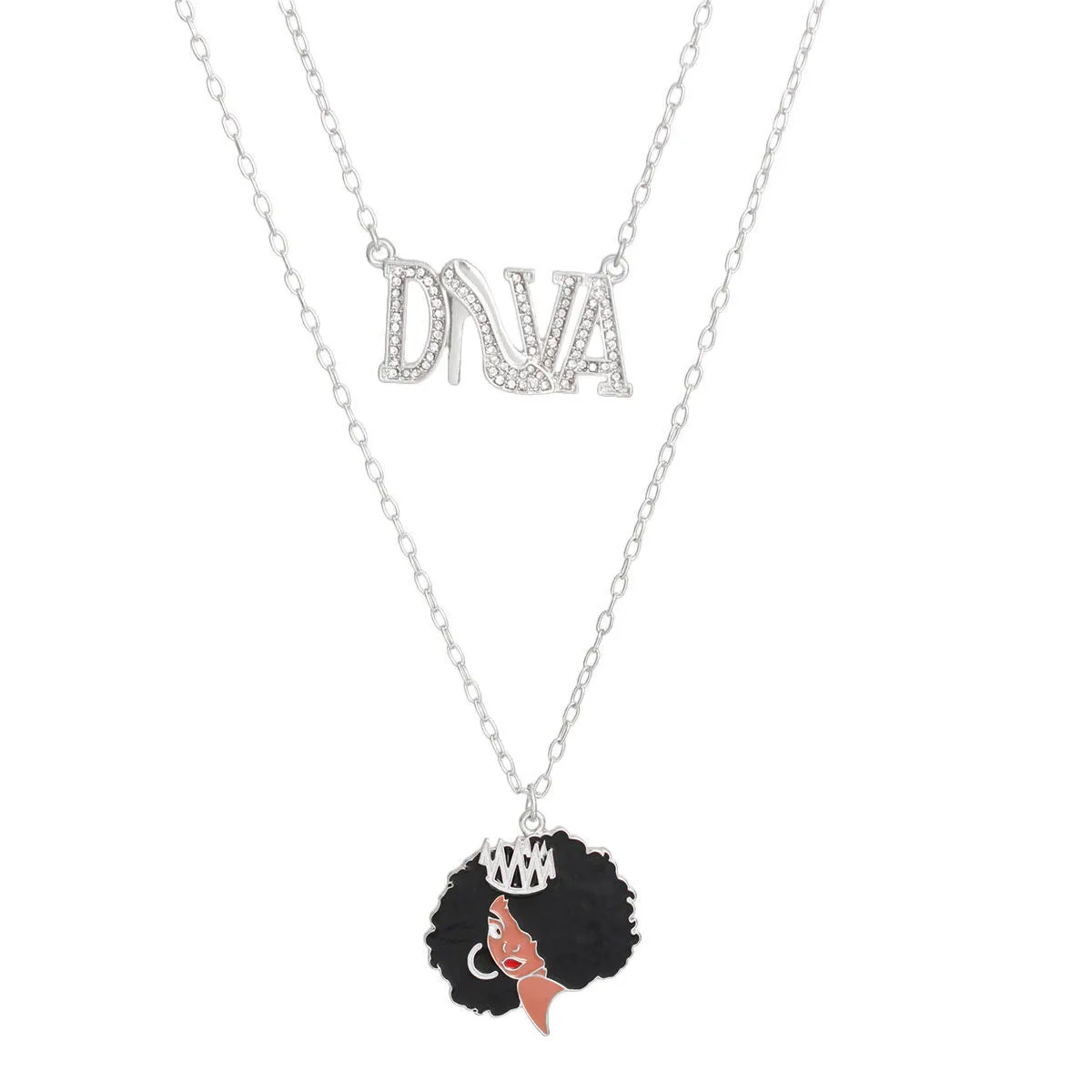 Silver Diva Afro 2 Pcs Chains