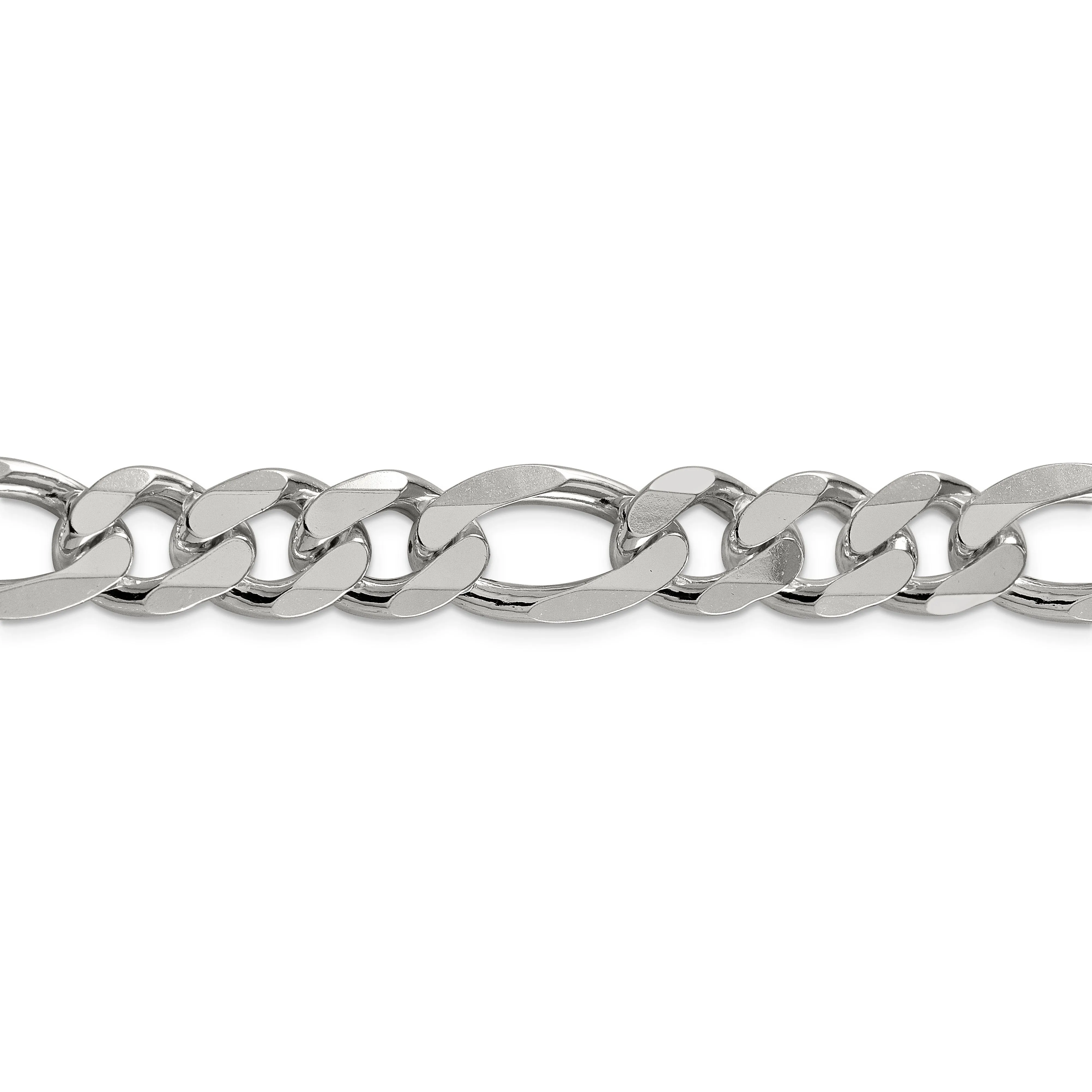 Silver Polished 12.75-mm Solid Figaro Chain