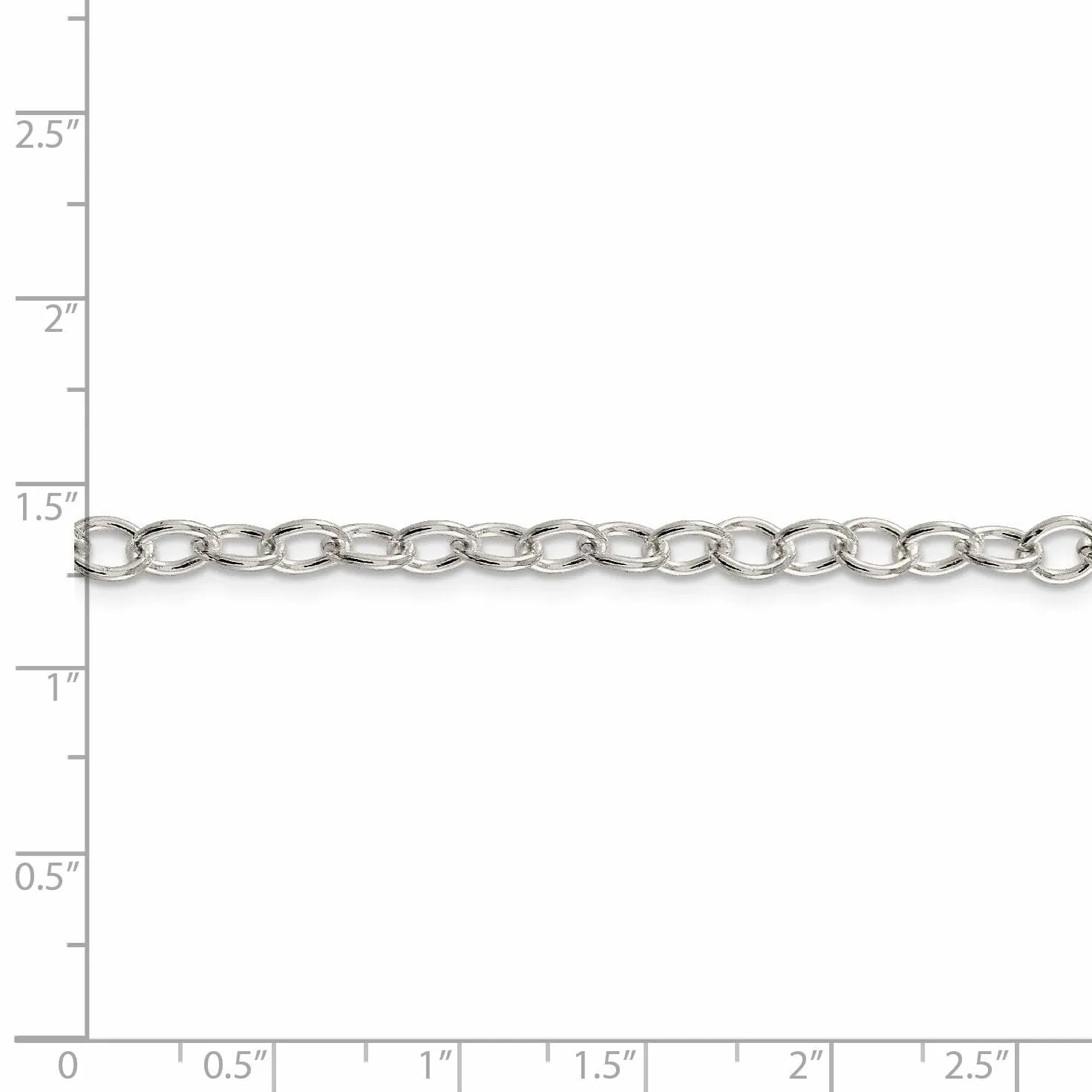 Silver Polished 5.30-mm Oval Cable Chain