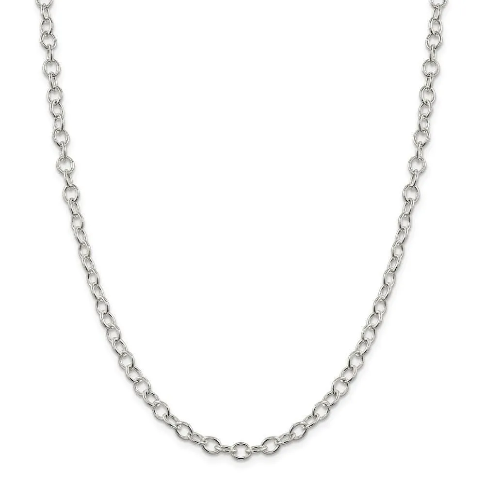 Silver Polished 5.30-mm Oval Cable Chain