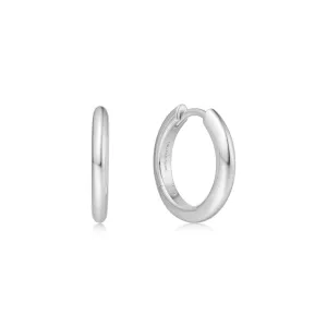 Silver Tube Small Huggie Hoop Earrings