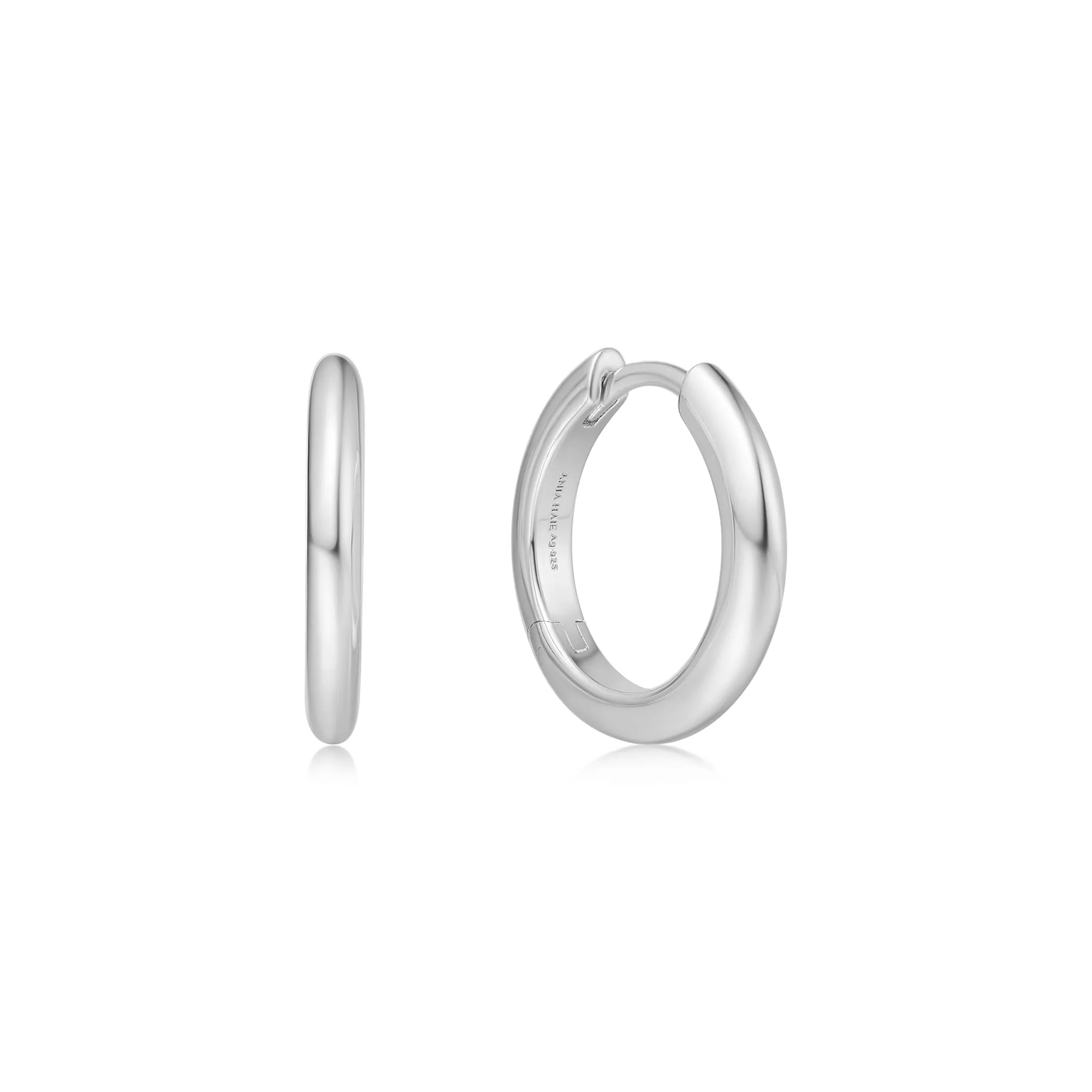 Silver Tube Small Huggie Hoop Earrings