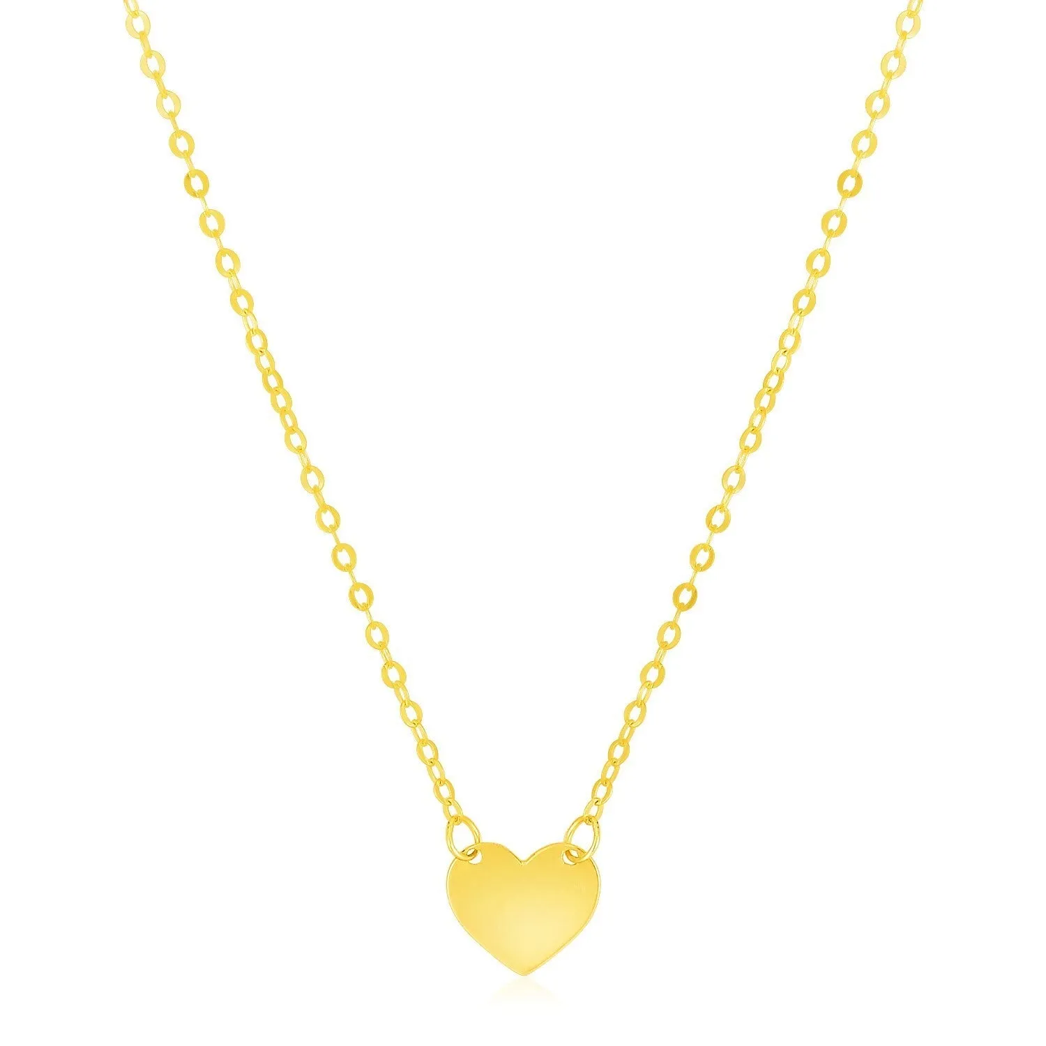 Size: 18'' - 14k Yellow Gold Polished Mini Heart Necklace