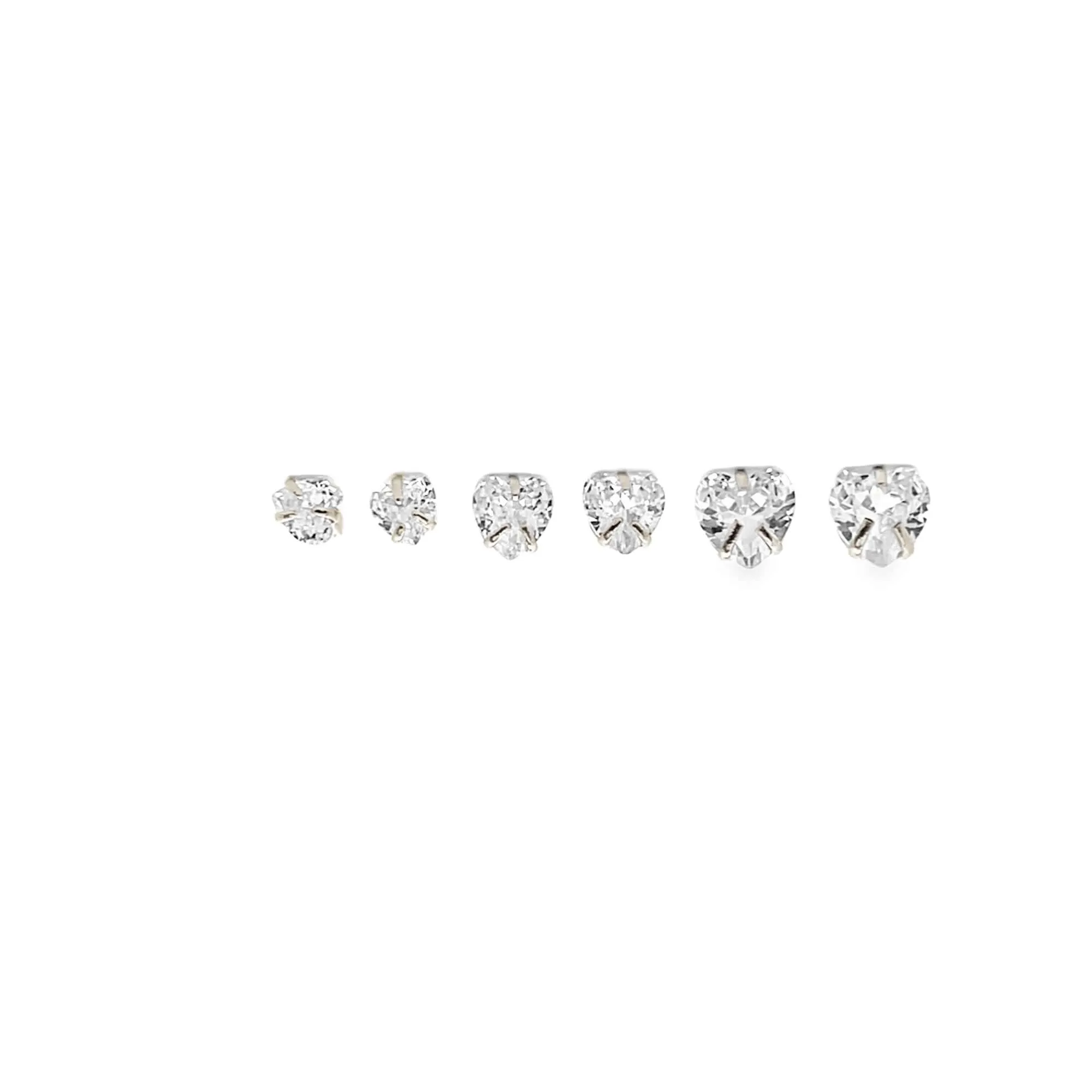 Small CZ Heart Stud Earrings