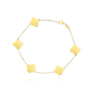 Small Gold Clover Bracelet