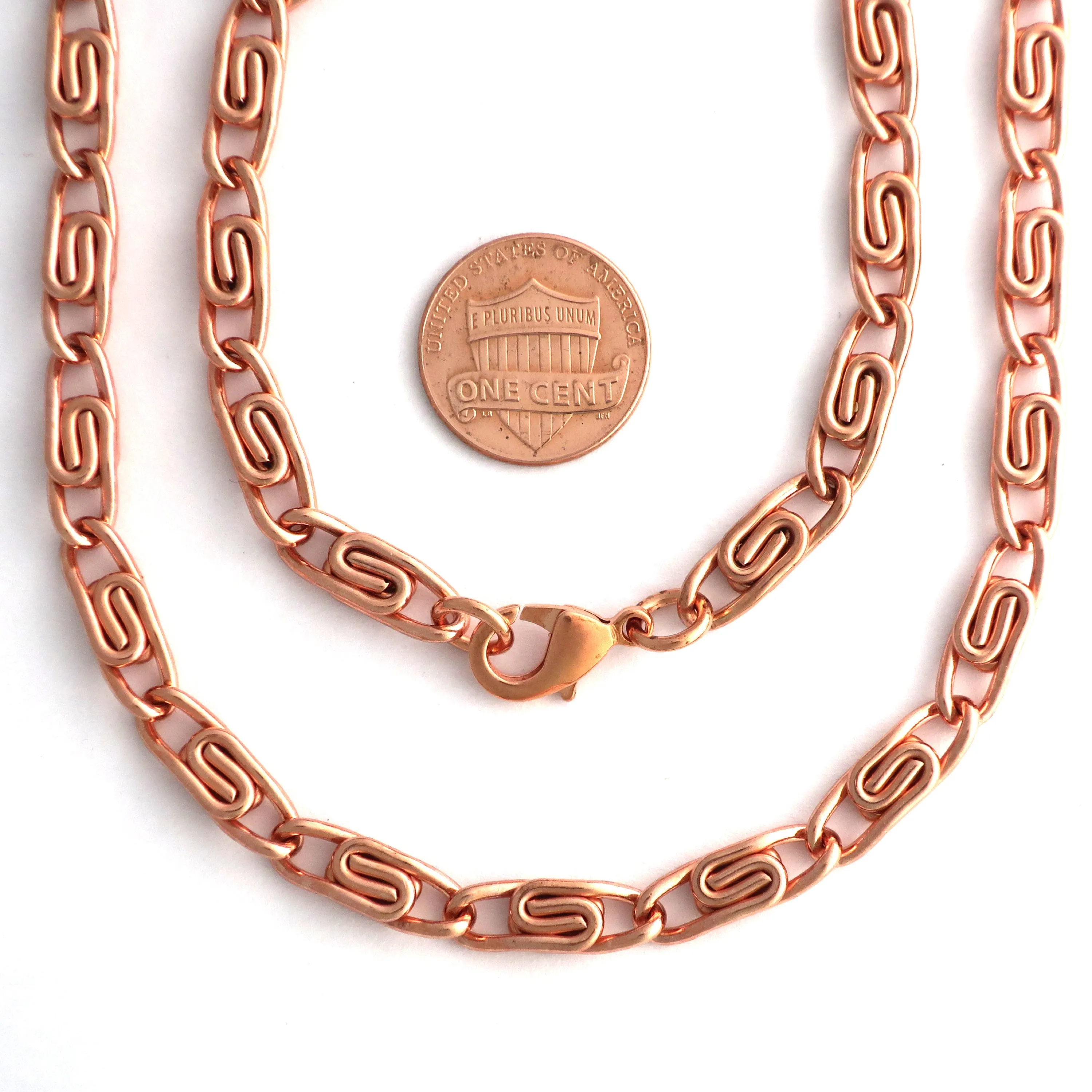 Solid Copper Celtic Scroll Necklace Chain NC66 Medium 5mm Copper Scroll Chain Necklace 20 Inch Relaxed Fit Chain