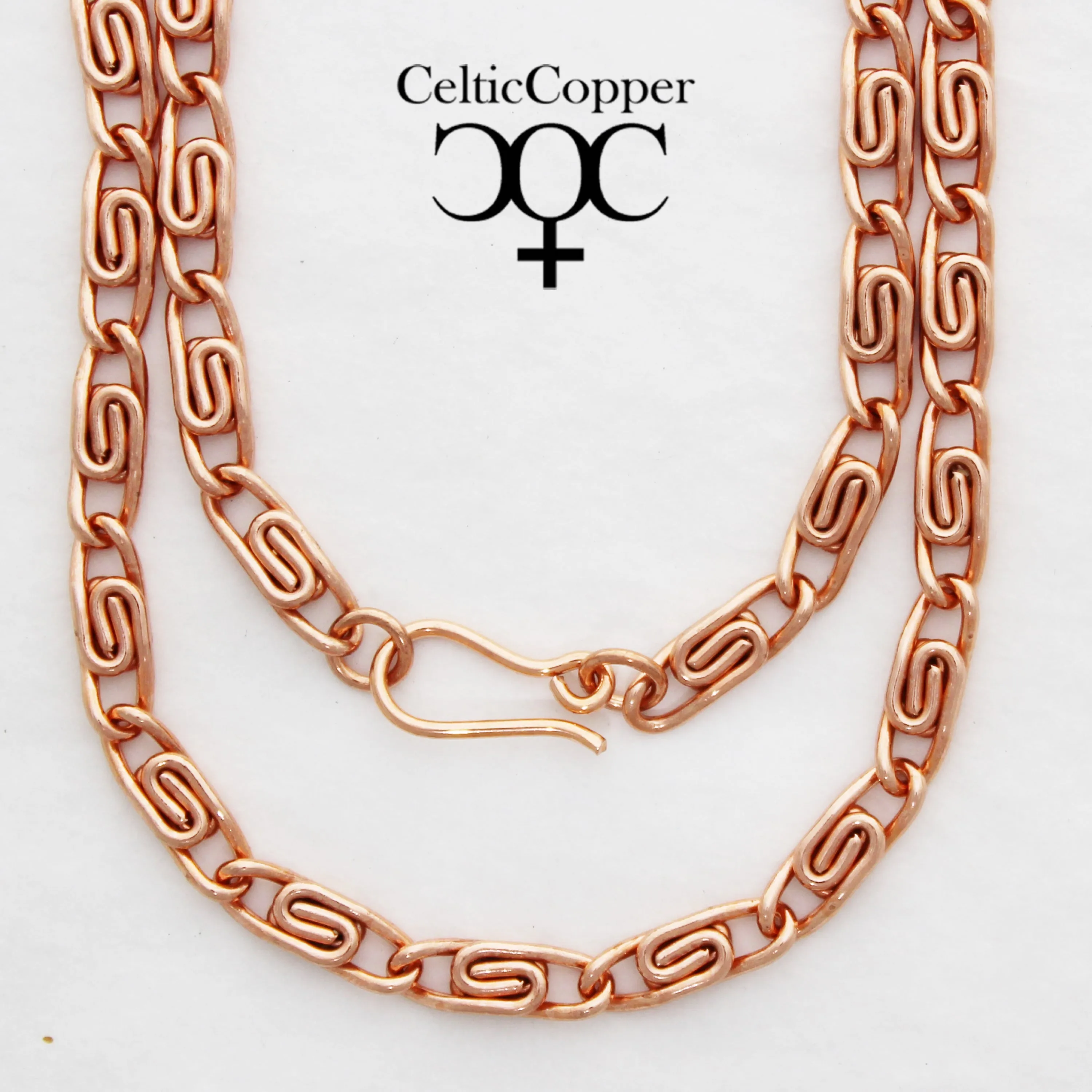 Solid Copper Celtic Scroll Necklace Chain NC66 Medium 5mm Copper Scroll Chain Necklace 20 Inch Relaxed Fit Chain