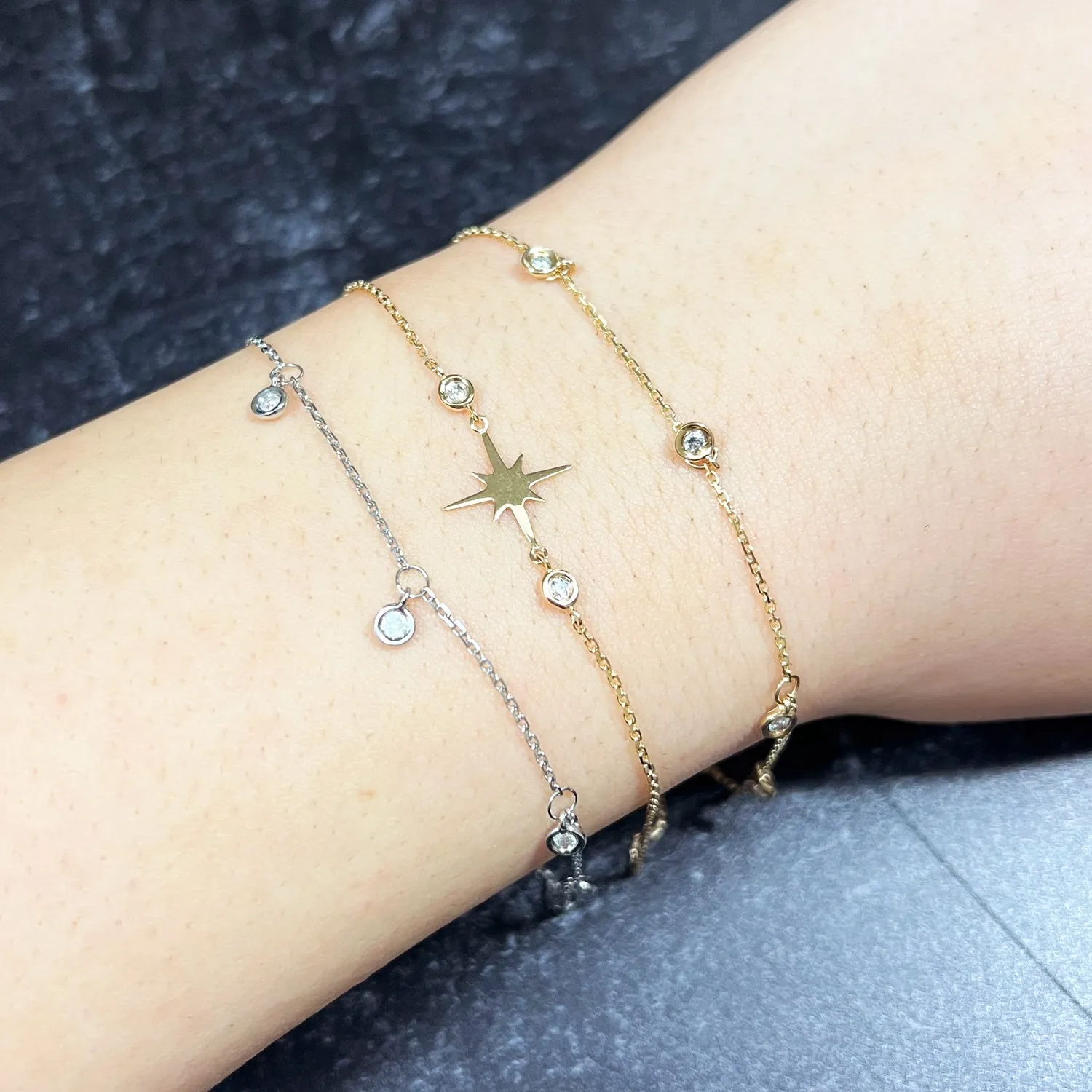 Starburst Diamond Chain Bracelet