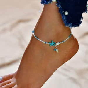 Starfish shell beach anklet