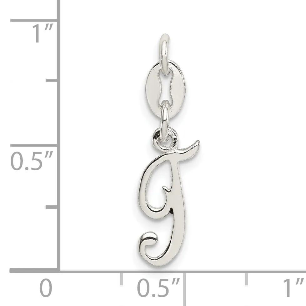 Sterling Silver Chain SlideT Charm Pendant