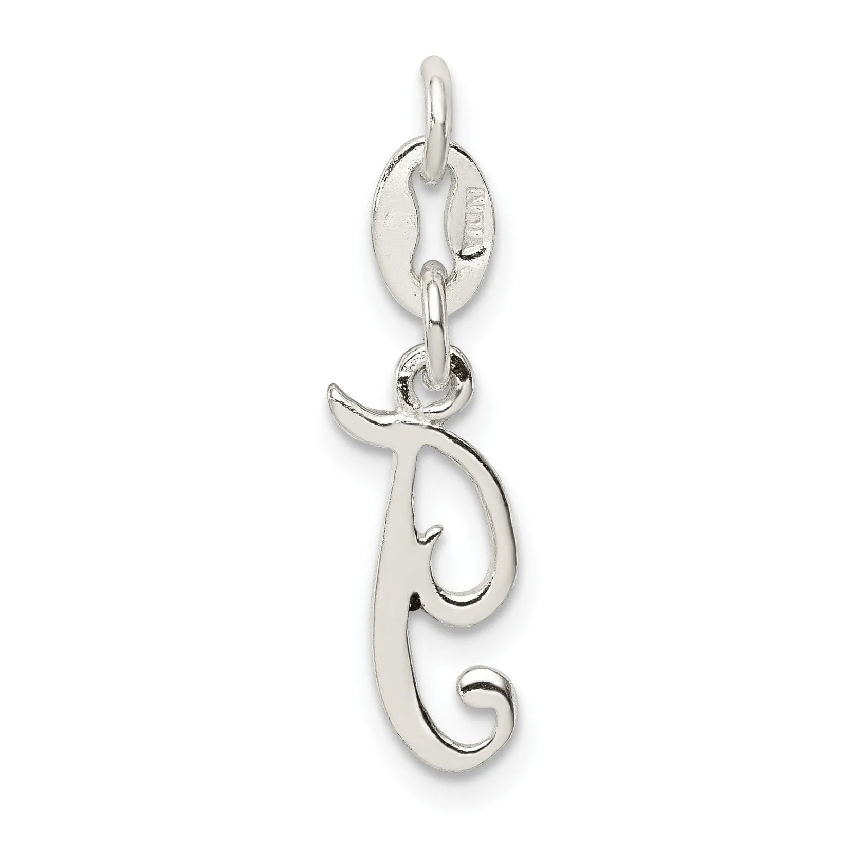 Sterling Silver Chain SlideT Charm Pendant