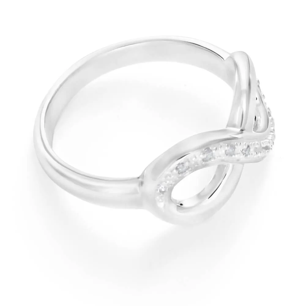 Sterling Silver Classic Infinity Diamond Ring