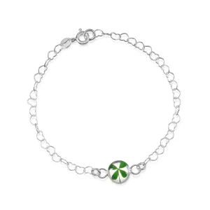 Sterling Silver Four-Leaf Clover Bracelet | Real Flower Jewelry by Shrieking Violet®