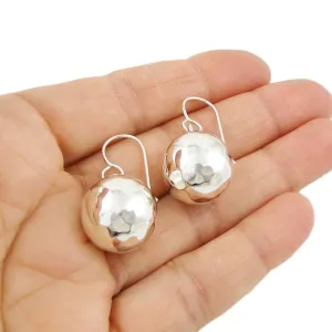 Sterling Silver Hammered Ball Earrings