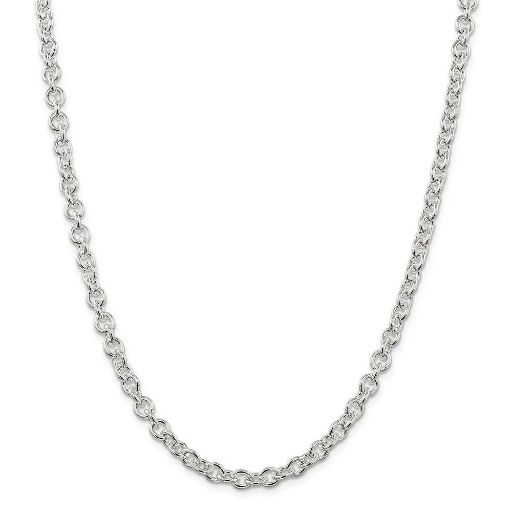 Sterling Silver Polished 6.10-mm Cable Chain