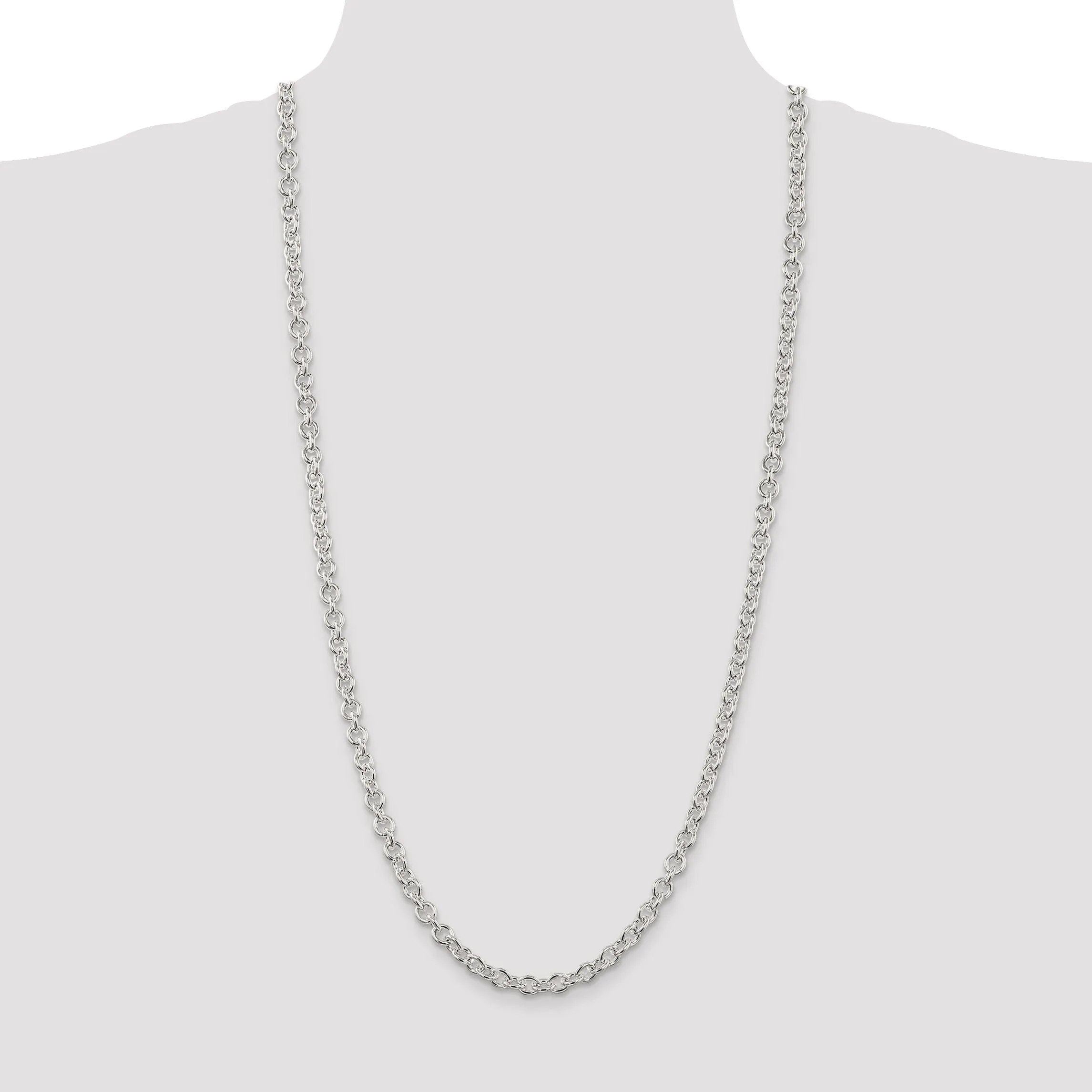 Sterling Silver Polished 6.10-mm Cable Chain