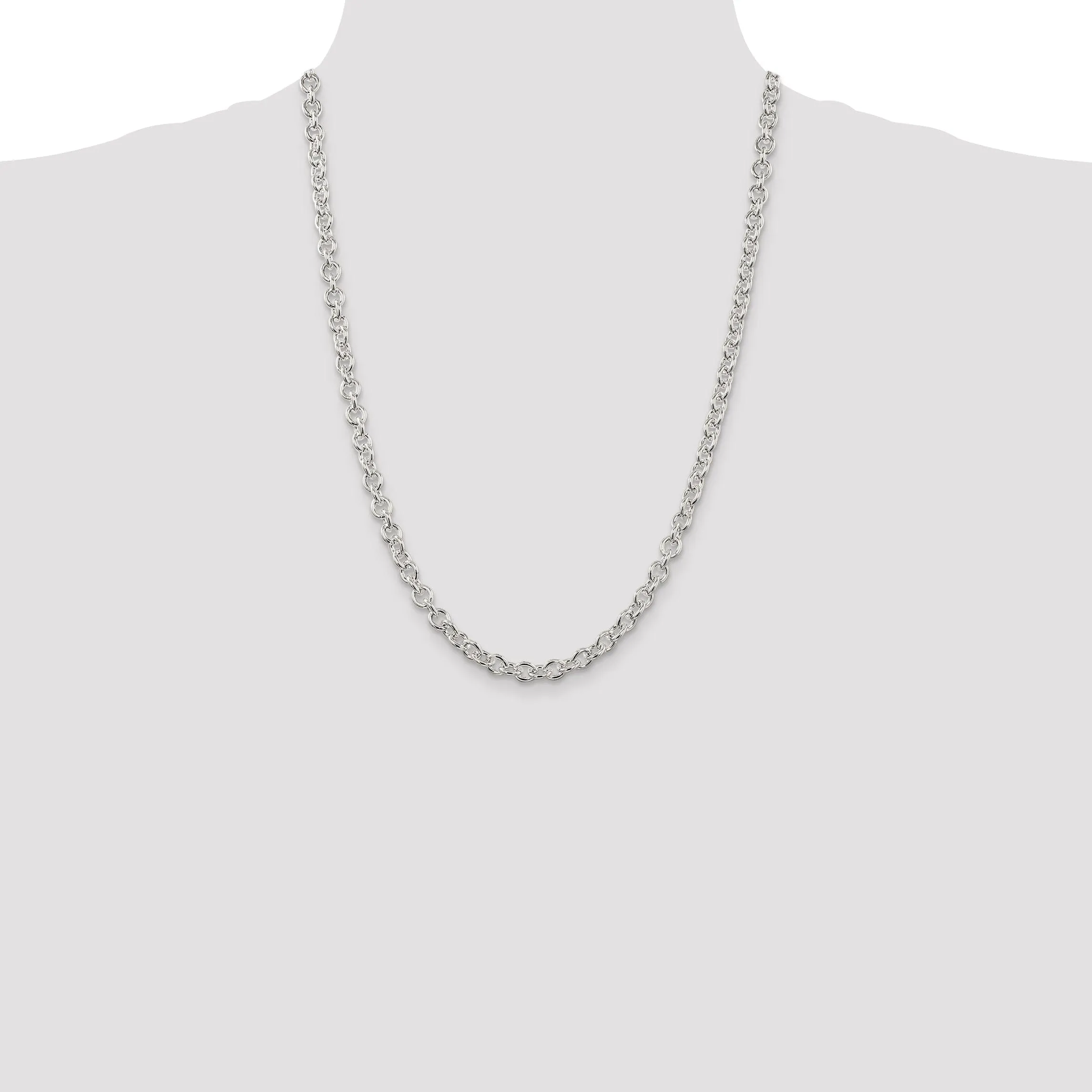 Sterling Silver Polished 6.10-mm Cable Chain