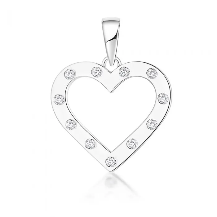 Sterling Silver Zirconia Heart Pendant