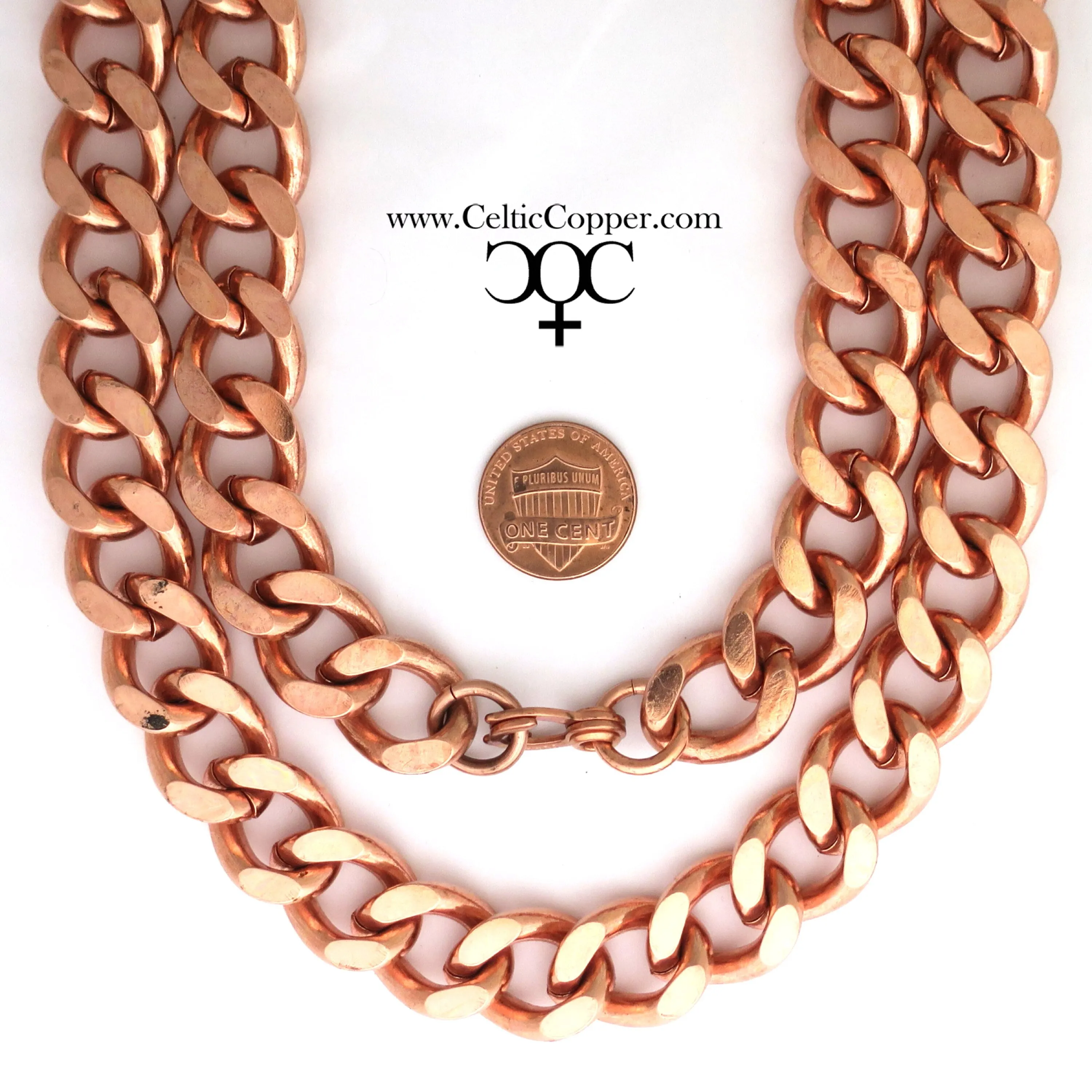 Super Chunky Solid Copper Necklace Chain NC162 Men's Extra Heavy 16mm Copper Curb Chain Necklace 20 Inch Chain