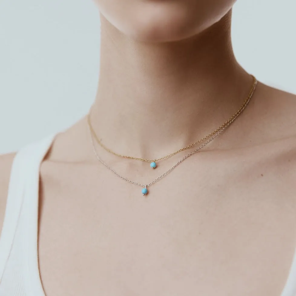 Superfine / Mini Turquoise Necklace / Silver