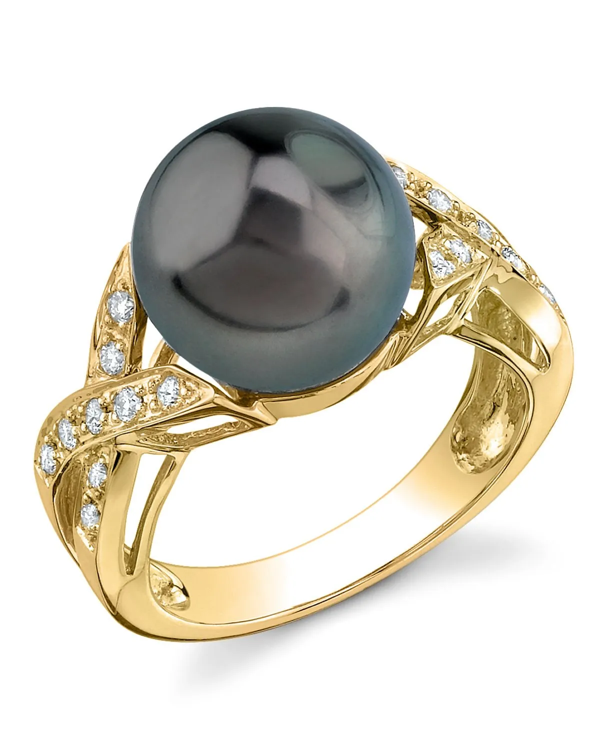 Tahitian South Sea Pearl & Diamond Infinity Ring