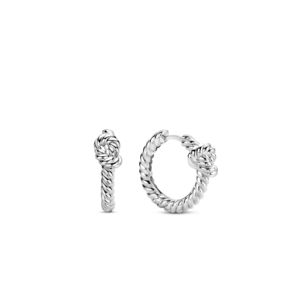 Ti Sento Silver Twist Knot Hoops