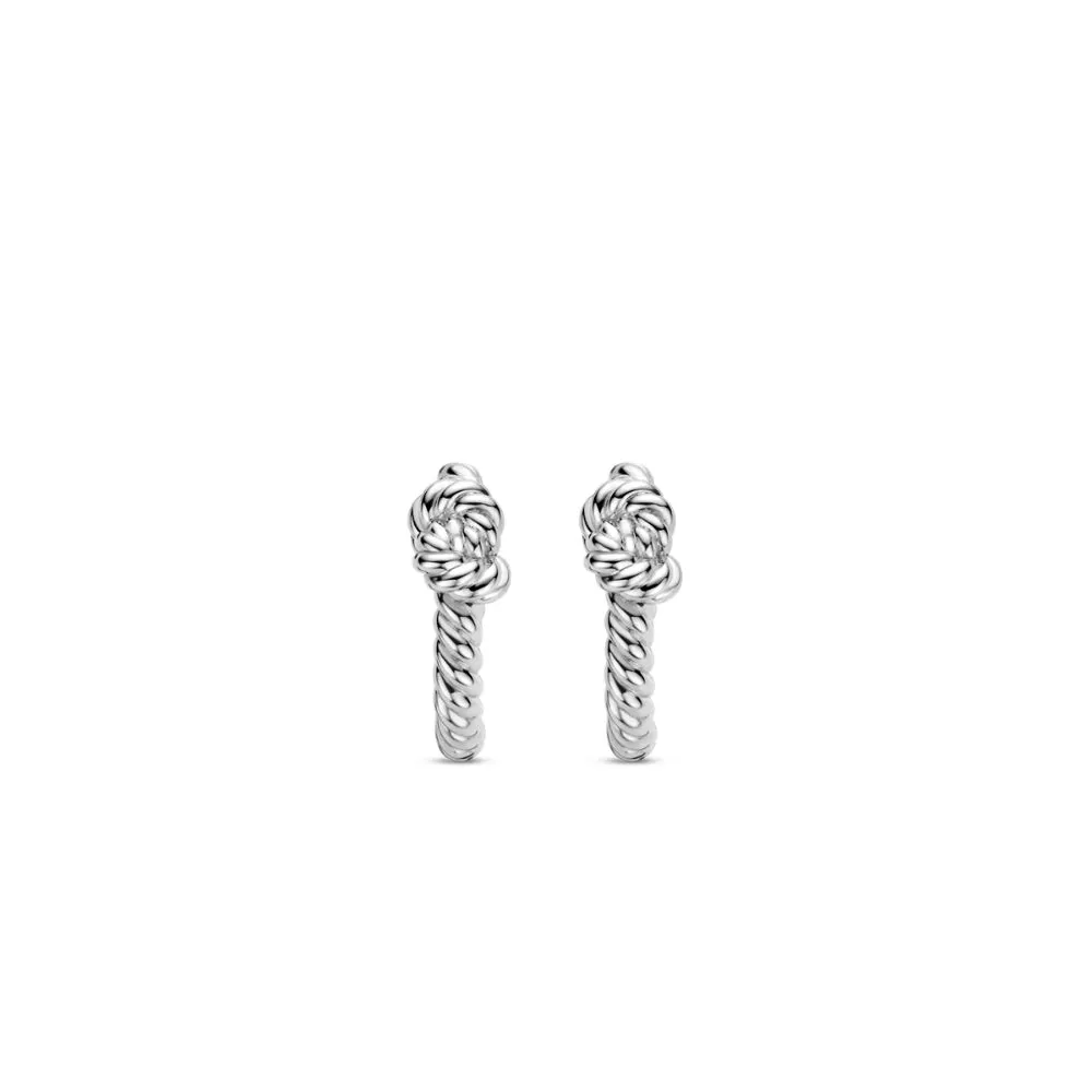 Ti Sento Silver Twist Knot Hoops