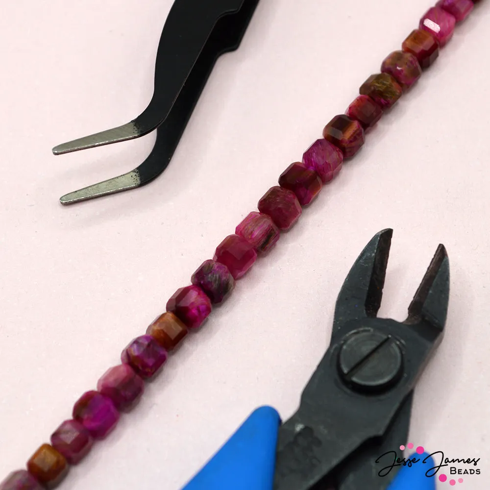 Tiny Tigers Pink Tigerseye Natural Stone Beads