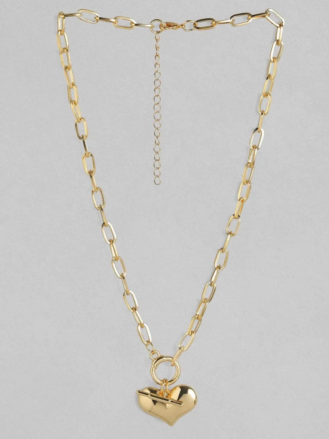 TOKYO TALKIES X Rubans Gold Plated Handcrafted Heart Shape Interlinked  Chain Necklace