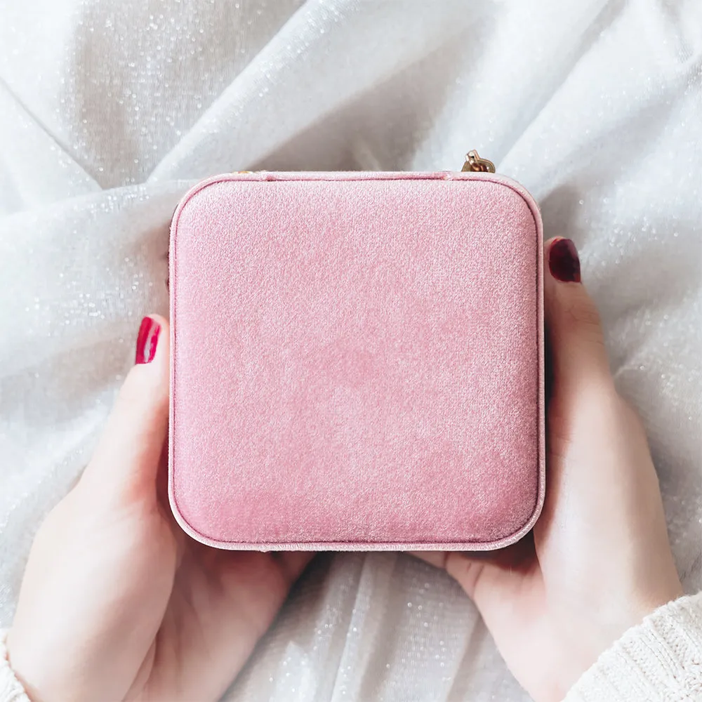 Velvet Jewelry Box with Birth Flower