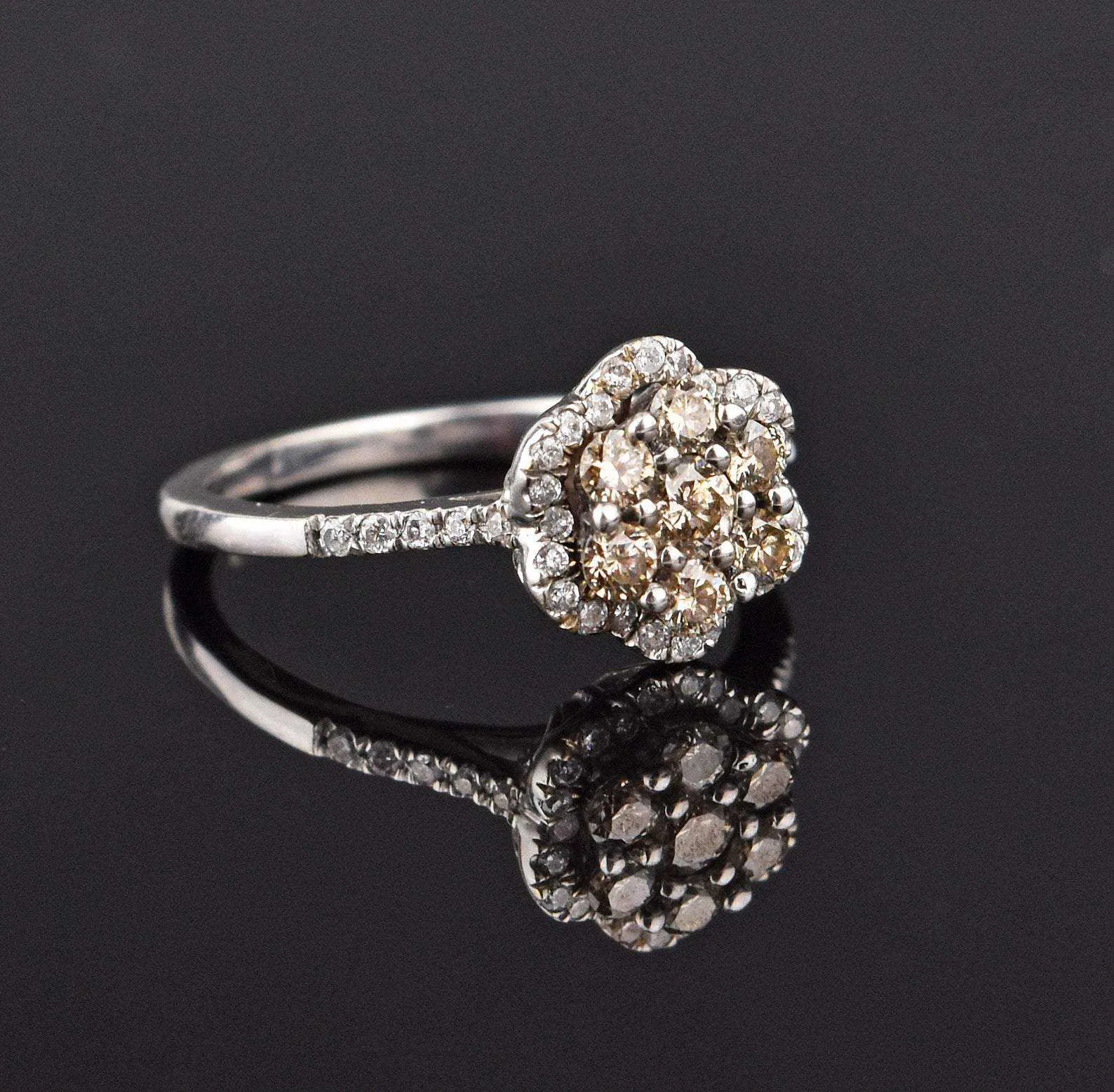 Vintage Champagne Diamond Engagement Ring