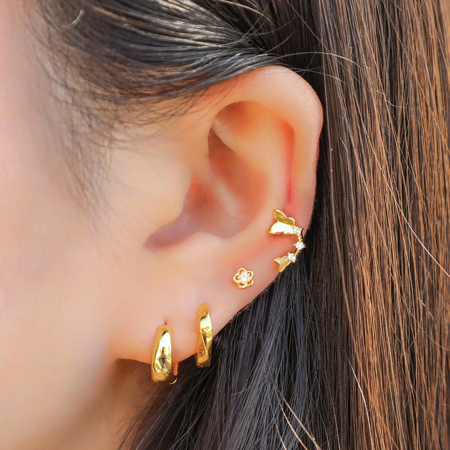 Wavy Huggie Earrings