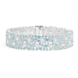 White & Lagoon Blue Pavé Bracelet