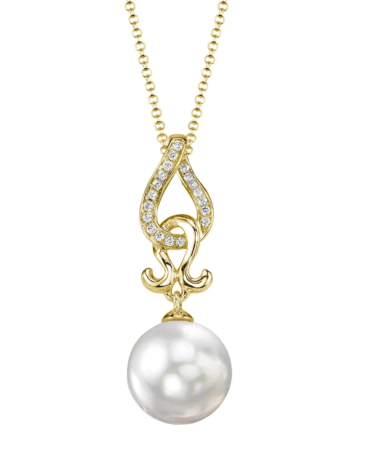 White South Sea Pearl & Diamond Pas de Valse Pendant